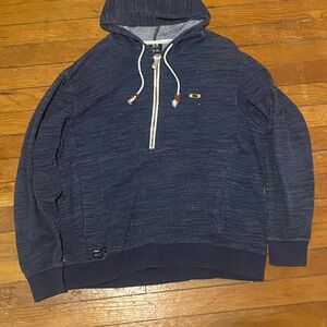 Oakley Men's Navy Blue Hoodie Quarterzip Hoodie